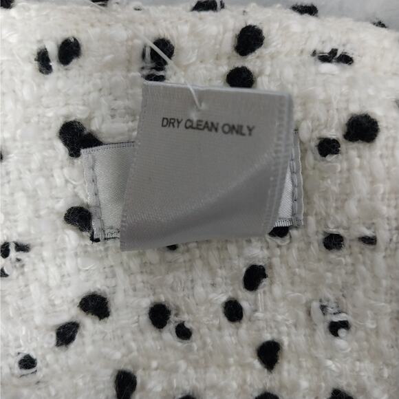 NWT@$98! CACHE! WHITE & NUBBY BLACK TWEEDY STYLE SKIRT, WIDE WAISTBAND! SZ 10 - Picture 8 of 9